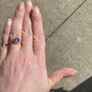 Selling 14 Kt rose gold diamond tanzanite ring